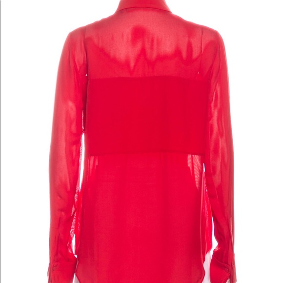 Alexander Wang red silk button top - Picture 3 of 3